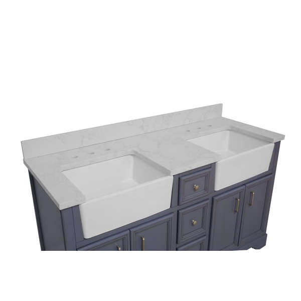 Sand & Stable Emiliano 60'' Freestanding Double Bathroom Vanity with Vanity Top & Reviews Wayfair